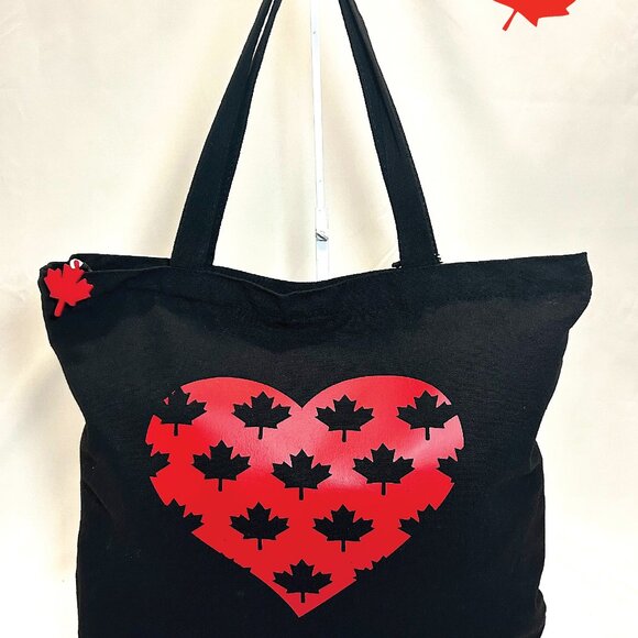 New Custom Designed "CARRY & GO" Large Canvas Tote Bags With Funny Canadiana Gra - Picture 6 of 16